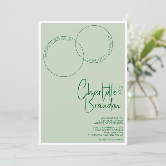 Two Rings Wedding Invitation 招待状 (スタンド正面)