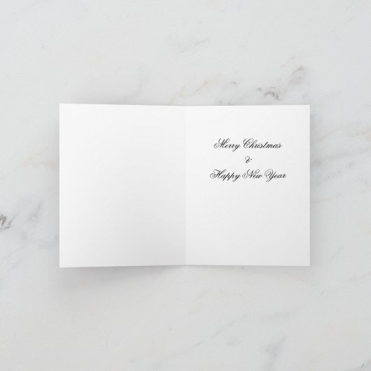 Two robins on a fence in the snow カード (内部)