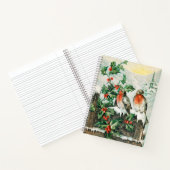 Two robins on a fence in the snow ノートブック (内部)