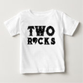 Two Rocks Guitar Pick 2nd Birthday Party ベビーTシャツ (正面)