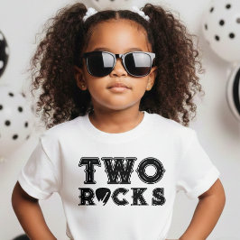Two Rocks Guitar Pick 2nd Birthday Party ベビーTシャツ