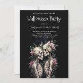 Two Romantic Gothic Human Skeletons Embracing 招待状 (正面)