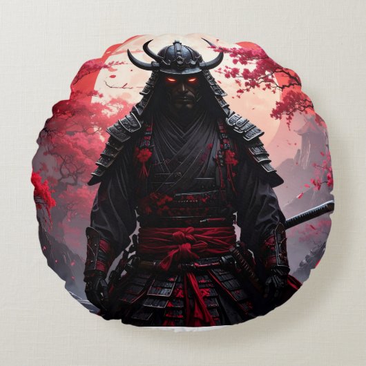 Two same samurai ラウンドクッション (正面)