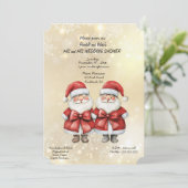Two Santas His and His Wedding Shower Invitation シーズンカード (スタンド正面)