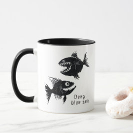 Two scary fish, personalized マグカップ