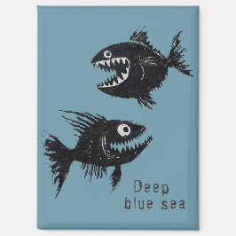 Two scary fish, personalized マグネット
