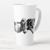 Two Schnauzers – Black & White Dog Mug カフェラテマグ (右アングル)