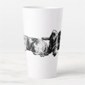 Two Schnauzers – Black & White Dog Mug カフェラテマグ (正面)
