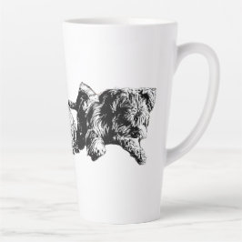 Two Schnauzers – Black & White Dog Mug カフェラテマグ