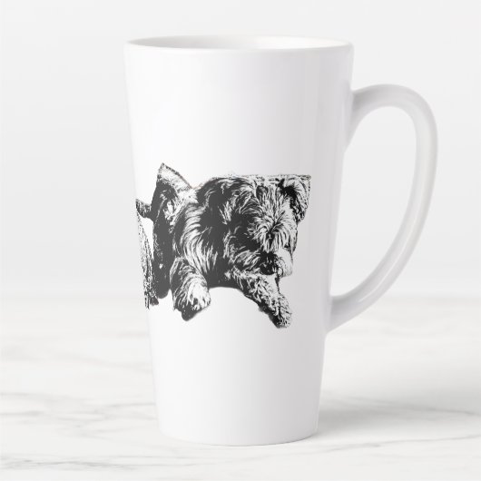 Two Schnauzers – Black & White Dog Mug カフェラテマグ (右)