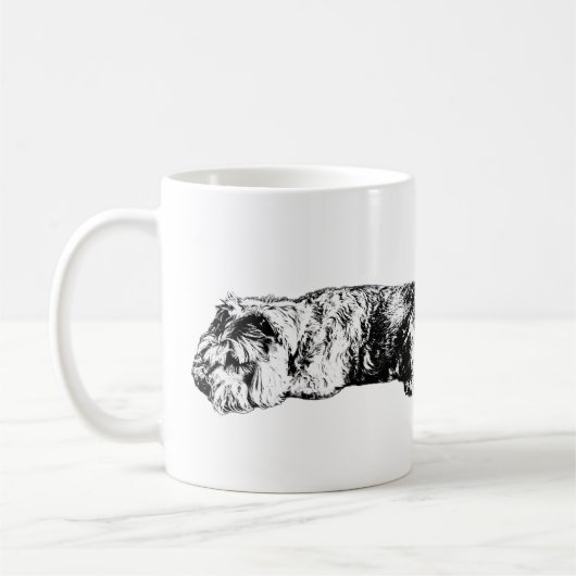 Two Schnauzers – Black & White Dog Mug コーヒーマグカップ (左)