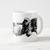Two Schnauzers – Black & White Dog Mug ジャンボコーヒーマグカップ (正面右)