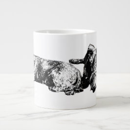 Two Schnauzers – Black & White Dog Mug ジャンボコーヒーマグカップ