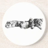 Two Schnauzers – Ink Art Dog Coaster コースター (正面)