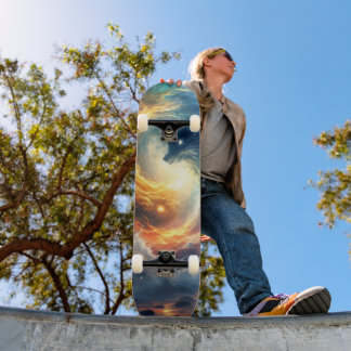 Two sea monsters chase each other, fantasy  スケートボード