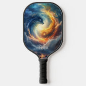 Two sea monsters chase each other, fantasy  ピックルボールラケット (正面)