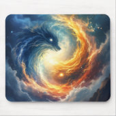 Two sea monsters chase each other, fantasy  マウスパッド (正面)