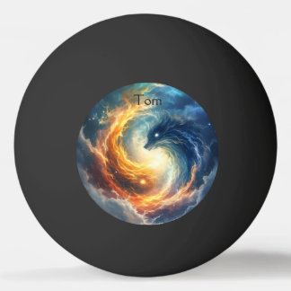 Two sea monsters chase each other, fantasy  卓球ボール