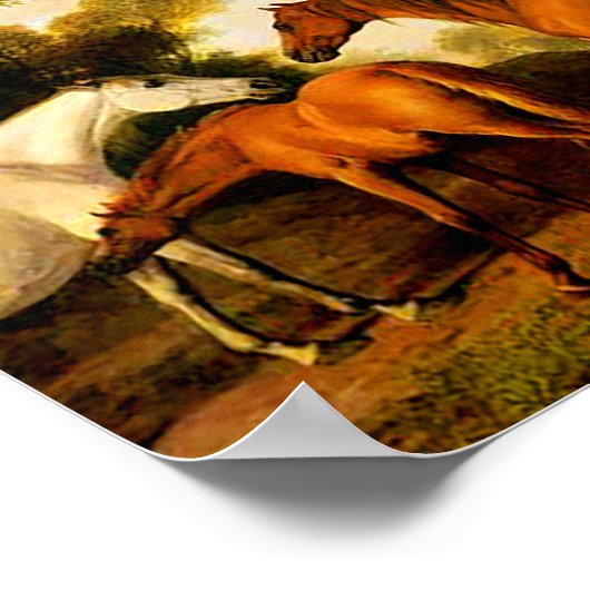 Two Shafto Mares and a Foal by George Stubbs  ポスター (角)