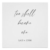 “Two Shall Become One” Elegant Script Wedding  ポスター (正面)