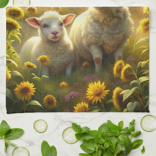 Two Sheep キッチンタオル (折り畳み)