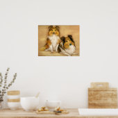 "Two Shetland Sheepdogs" Dog Art Print ポスター (キッチン)