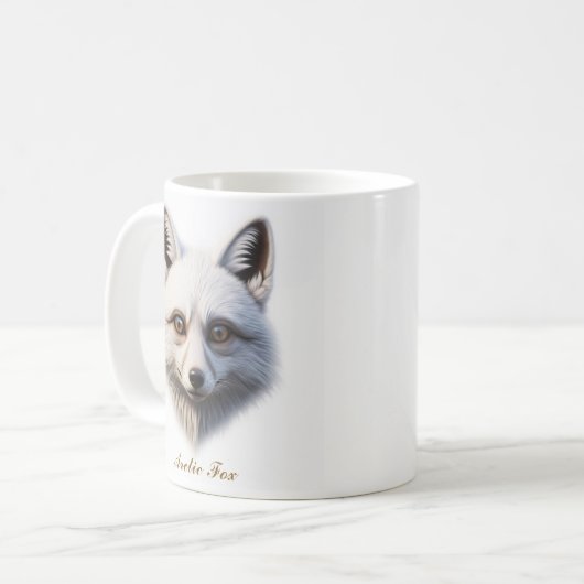 Two-Sided Arctic Fox Coffee Mug Design コーヒーマグカップ (正面左)
