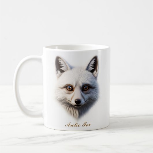 Two-Sided Arctic Fox Coffee Mug Design コーヒーマグカップ (左)