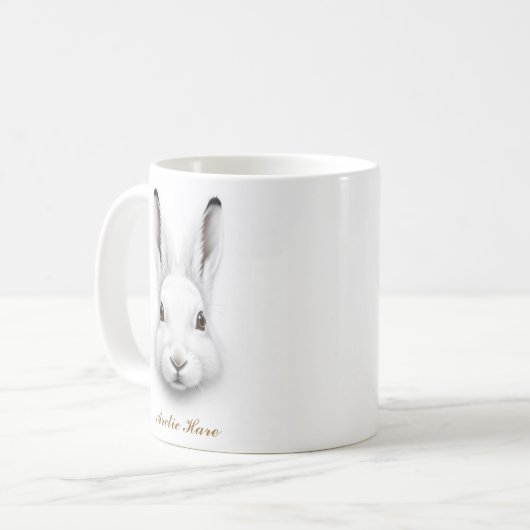 Two-Sided Arctic Hare Coffee Mug Design コーヒーマグカップ (正面左)