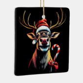 Two Sided Christmas Reindeer  セラミックオーナメント (右)