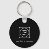 Two Sided Logo QR Code Black Business Keychains キーホルダー (正面)