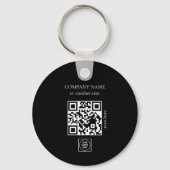 Two Sided Logo QR Code Black Business Keychains キーホルダー (裏面)
