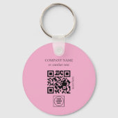 Two Sided Logo QR Code Blush Pink Keychains キーホルダー (裏面)