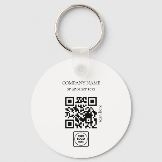 Two Sided Logo QR Code Clean Business Keychains キーホルダー (裏面)