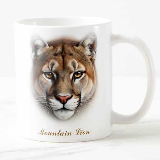 Two-Sided Mountain Lion Coffee Mug Design コーヒーマグカップ