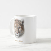 Two-Sided Mountain Lion Coffee Mug Design コーヒーマグカップ (正面左)