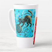 Two-Sided Neon Cat カフェラテマグ (左アングル)