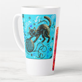 Two-Sided Neon Cat カフェラテマグ