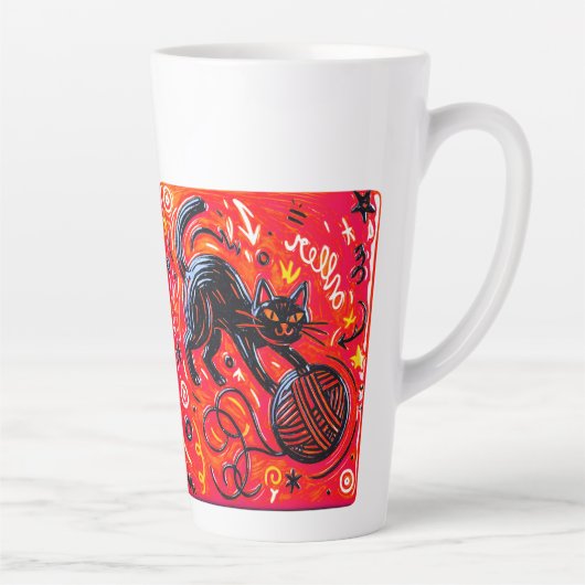 Two-Sided Neon Cat カフェラテマグ (右)