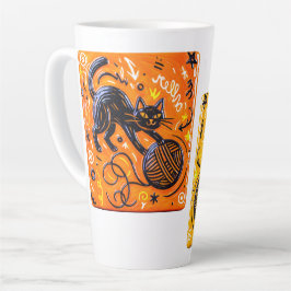 Two-Sided Neon Cat  カフェラテマグ