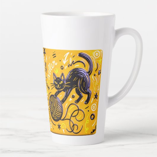 Two-Sided Neon Cat  カフェラテマグ (右)