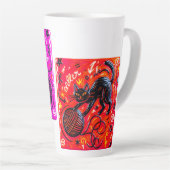  Two-Sided Pink Cat カフェラテマグ (右アングル)