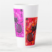  Two-Sided Pink Cat カフェラテマグ (正面)