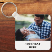 Two Sided Square Photo Keychain - Your Text Here  キーホルダー (正面)