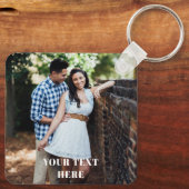 Two Sided Square Photo Keychain - Your Text Here  キーホルダー (裏面)