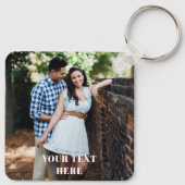 Two Sided Square Photo Keychain - Your Text Here  キーホルダー (裏面)