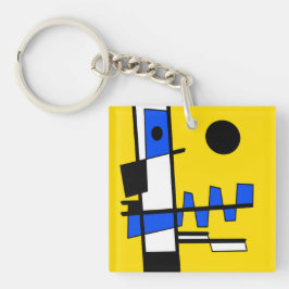 Two Sides Of Ethnicity Yellow Blue Black White キーホルダー