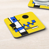 Two Sides Of Ethnicity Yellow Blue Black White コースター (左側)