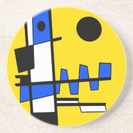 Two Sides Of Ethnicity Yellow Blue Black White コースター