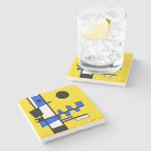 Two Sides Of Ethnicity Yellow Blue Black White ストーンコースター (横)